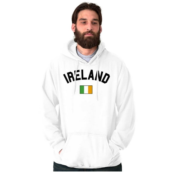 Irish Flag Ireland Soccer Fan Pride Unisex Plus Fleece Graphic Hoodie Brisco Brands 2X