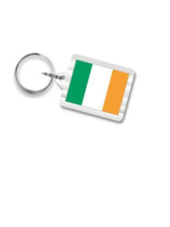 Irish Flag Plastic Key Chain, Keychain Fob Ring from Ireland