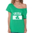 thumbnail image 1 of Irish Flag White Graphic Off Shoulder Shirt - St Patrick's Day Off The Shoulder Top - Clover Irish St. Paddy's Outfit for Women, 1 of 2