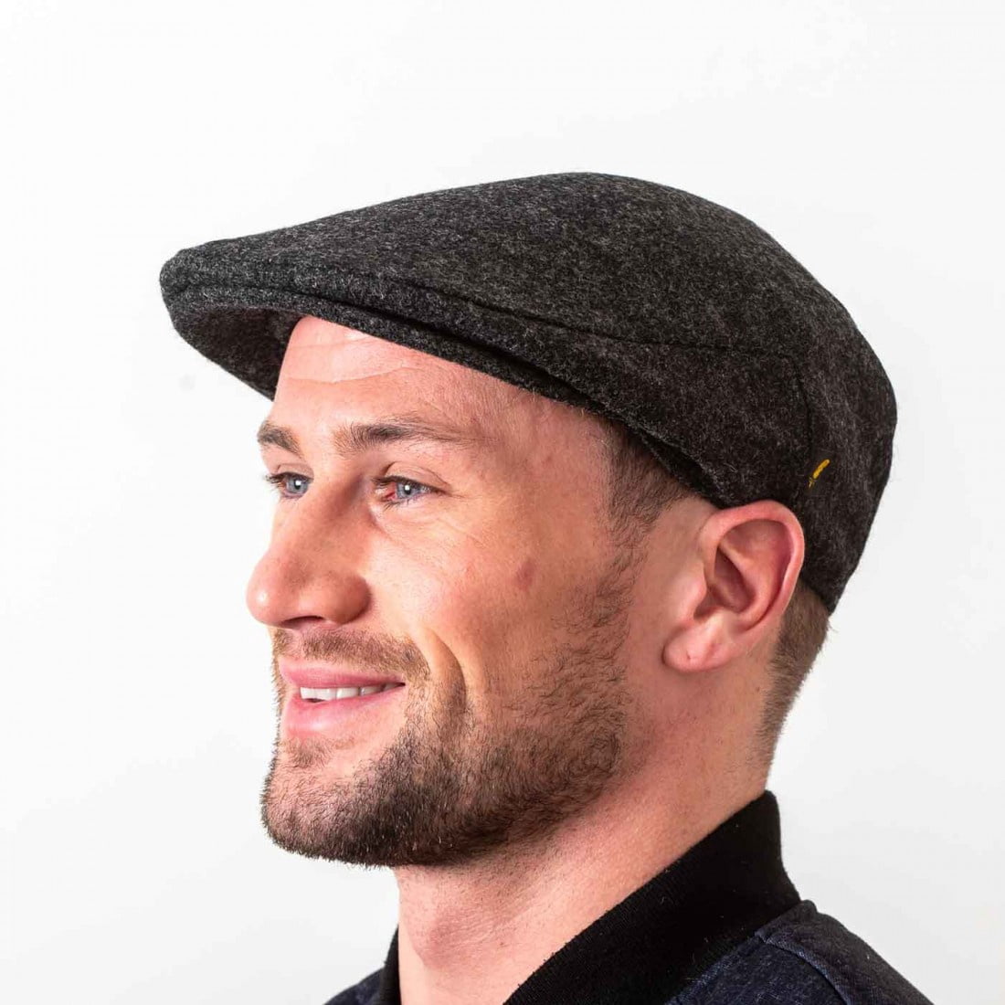 Irish Flat Cap for Men – 100% Pure Wool Tweed Hat Made in Ireland, Classic Newsboy Style, Clergy Grey