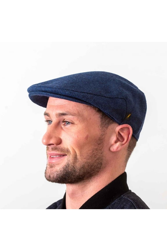 Irish Flat Cap for Men – 100% Pure Wool Tweed Hat Made in Ireland, Classic Newsboy Style, Concord Blue