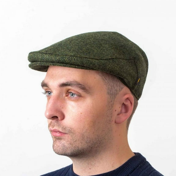 Irish Flat Cap for Men – 100% Pure Wool Tweed Hat Made in Ireland, Classic Newsboy Style, Green