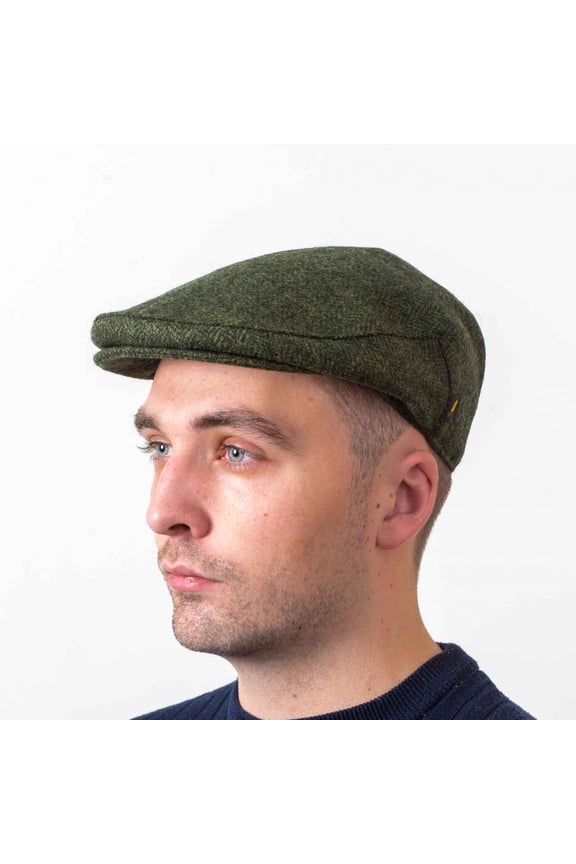 Irish Flat Cap for Men – 100% Pure Wool Tweed Hat Made in Ireland, Classic Newsboy Style, Green