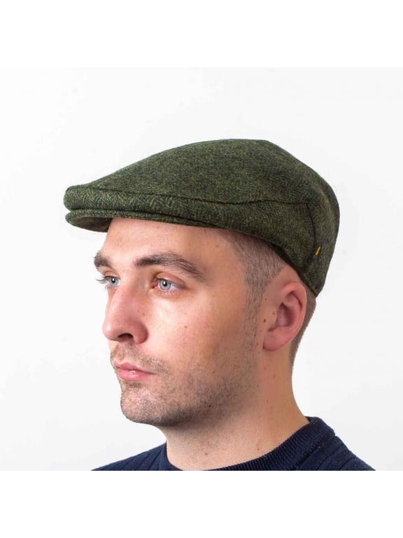 Irish Flat Cap for Men – 100% Pure Wool Tweed Hat Made in Ireland, Classic Newsboy Style, Green