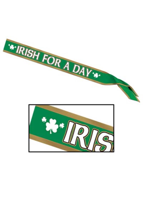 Irish For A Day Satin Sash 33" X 4" - 6 Pack (1 Per Package)