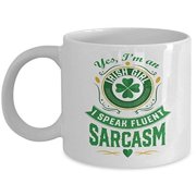 Funny Irish 11 oz Coffee Mug - Yes Im Sarcastic White Ceramic Gift