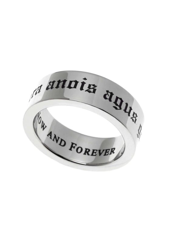 Irish Gaelic "Love Now and Forever" Poesy Ring - Gra Anois Agus Go Deo size 10