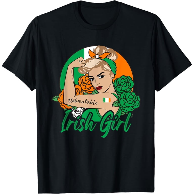 Irish Girl Ireland Woman IrishWomen flag T-Shirt