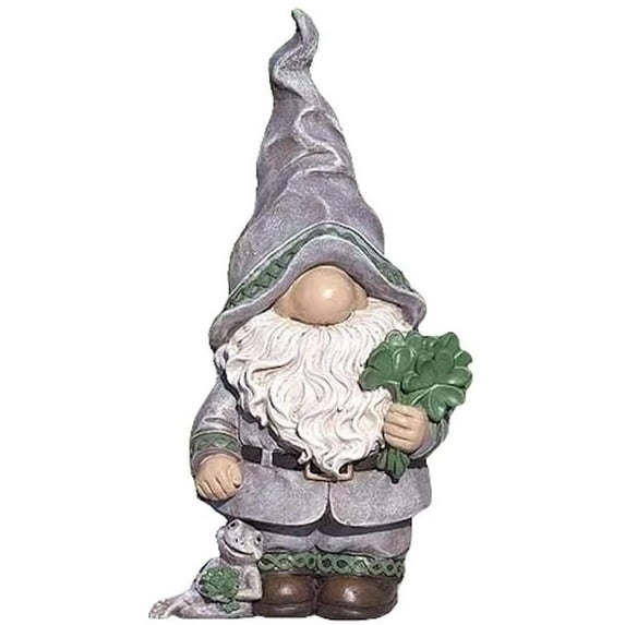 Irish Gnome with Shamrock Statue By Roman