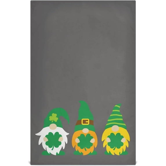 Irish Gnomes Shamrocks Kitchen Dish Towels Set of 6 Absorbent Hand Towels, Lint-Free 18"x28" Spring St. Patrick¡¯s Day Dishcloths Fast Drying for Cooking Baking Home Clean