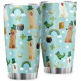 thumbnail image 1 of Irish Golden Retriever Clovers 20oz Tumbler with Lid Rainbow St.Patricks Day Dogs Vacuum Insulated Car Bottles Cup Travel Mug Saint Paddy''s Day Gifts for Irish for Hot and Cold Drinks, 1 of 6