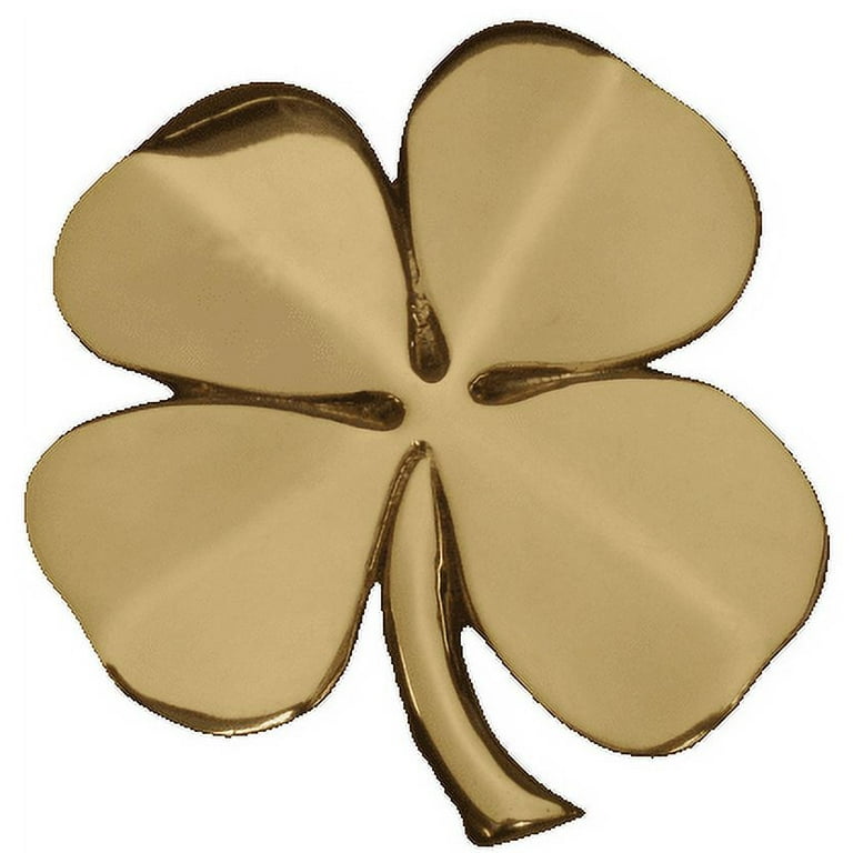 Irish Good Luck Blessing Shamrock Brass Plaque 4 Leaf Clover Wall Hanging  (4.5in x 4.5in) by Robert Emmet Co. 