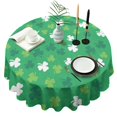 thumbnail image 1 of Irish Green Clover Shamrock Round Table Cloth,Wrinkle Free Table Cover with Polyester,Waterproof Reusable Tablecloths for Home Decor Summer Spring Picnic Dining Holiday (Round,60x60inch), 1 of 6