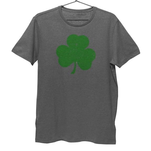 Irish Green Shamrock T-Shirt Vintage Style Distressed Heather St Patricks Day Ireland Pride Charcoal, Small