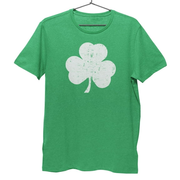 Irish Green Shamrock T-Shirt Vintage Style Distressed Heather St Patricks Day Ireland Pride Heather Irish Green, Medium