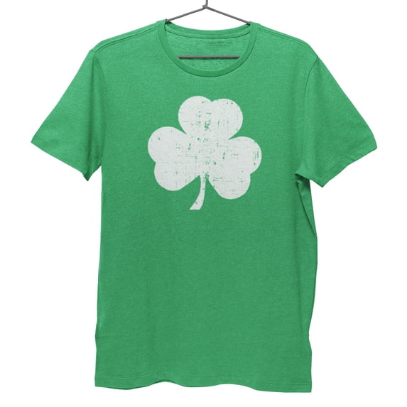 Irish Green Shamrock T-Shirt Vintage Style Distressed Heather St Patricks Day Ireland Pride Heather Irish Green, XL