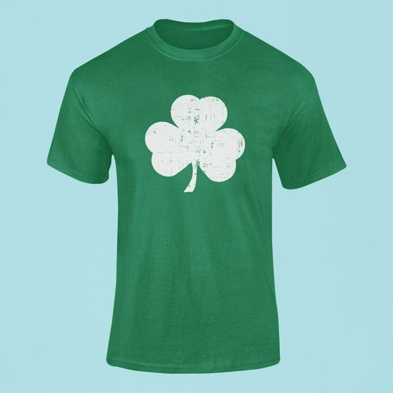 Irish Green Shamrock T-Shirt Vintage Style Distressed Heather St Patricks Day Ireland Pride Irish Green, Medium