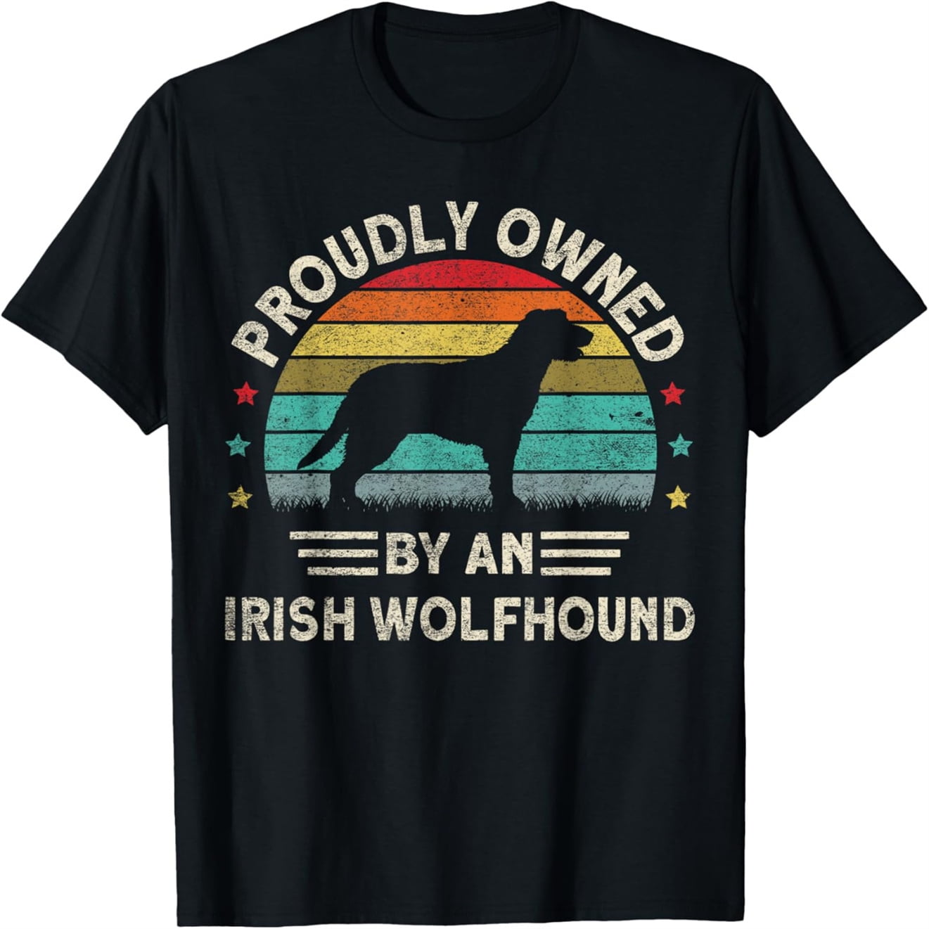 Irish Greyhound Dogs Mom Proudly Owned By An Irish Wolfhound TShirt XL