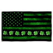 Irish Grommet Flag St Patrick s Day Shamrock Flag 3x5Feet Banner with 2 Brass Grommets