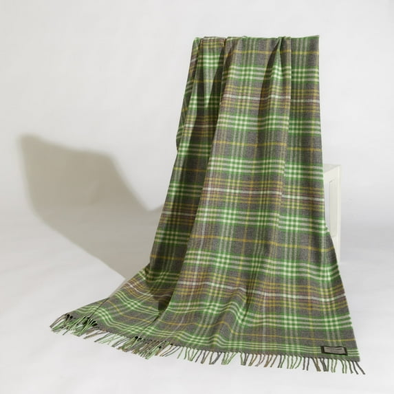 Irish Hawthorn Plaid Adult Throw Blanket, One Size by Foxford Woolen Mills