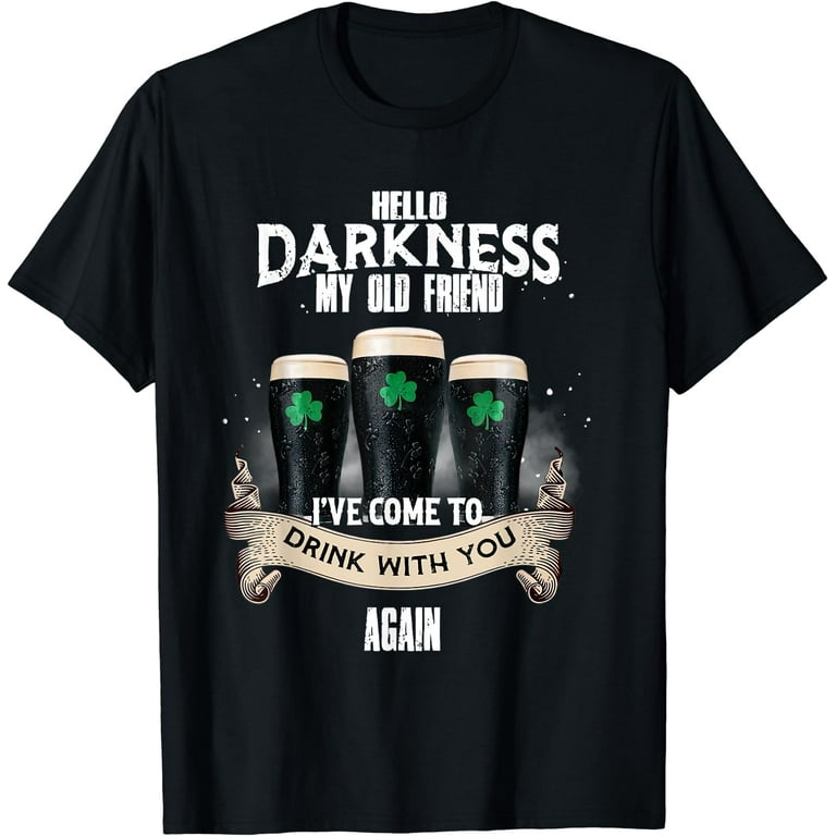 Irish Hello Darkness My Old Friend T Shirt Black Small Walmart