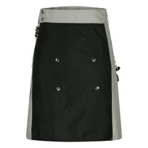 Irish Highland Hybrid Scottish Vintage Kilt for Men Snap Fastener Pockets Pleated Skirt Traditional Tartan Utility Punk Skirt