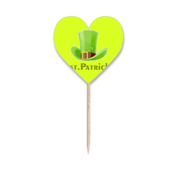 Irish Holy Patrick Day Protect Toothpick Flags Heart Lable Cupcake Picks
