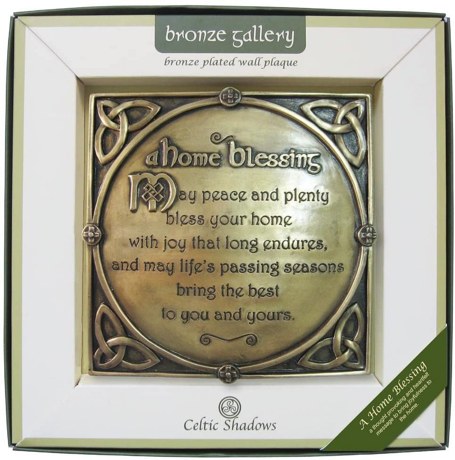 Bronze Plated Celtic Design Home Blessing Wall Plaque