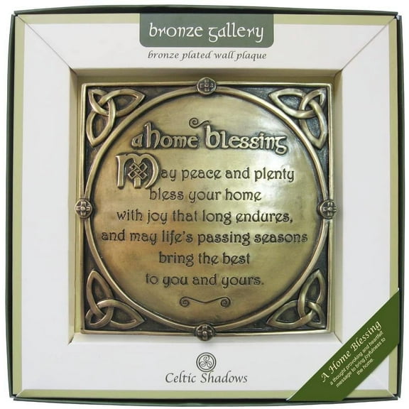 Irish Home Blessing Bronze Plated Wall Plaque Celtic Design 6inx6in by Royal Tara