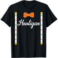 thumbnail image 1 of Irish Hooligan T-shirt with bow tie & suspenders Men, boys T-Shirt men and women can wear, black, white, gifts, 1 of 4
