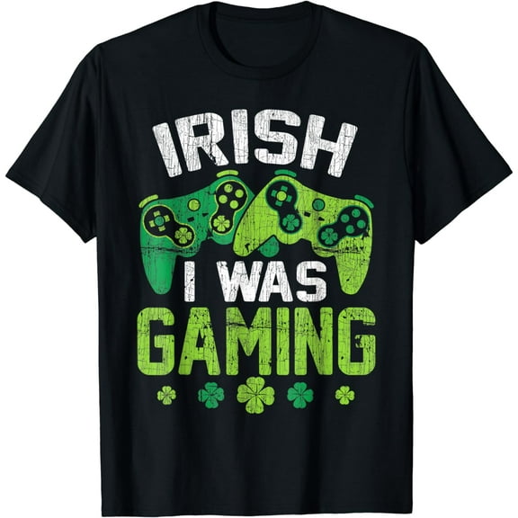 Irish I Was Gaming Funny St Patricks Day Gamer Boys Men Gift T-Shirt