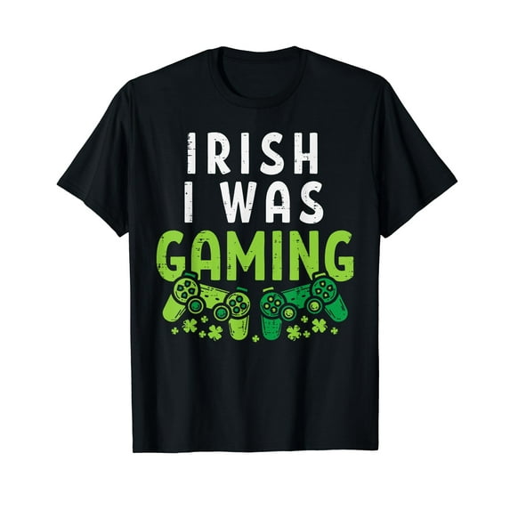 Irish I Was Gaming Funny St Patricks Day Gamer Boys Men Gift T-Shirt