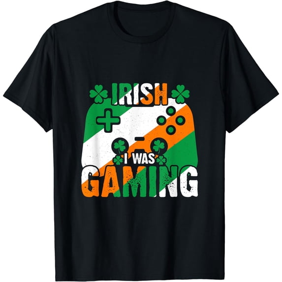 Irish I Was Gaming St Patricks Day Gamer Shamrock Gaming T-Shirt