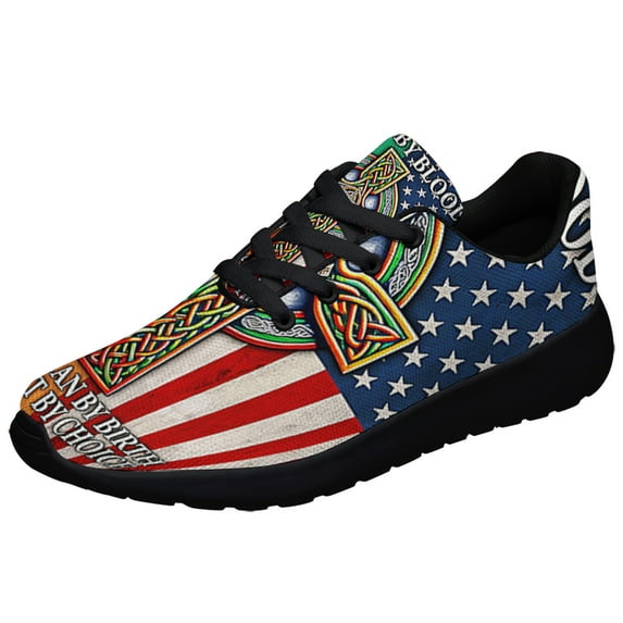 Irish Irish By Blood American flag By Birth Patriot By Choice Shoes Sneakers Black Size 9