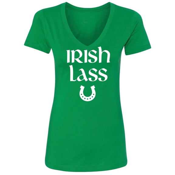 Irish Lass (horseshoe) Womens V-Neck T-Shirt
