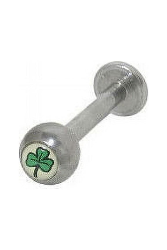 Irish Leaf Labret Monroe 14G Surgical Steel Lip Jewelry