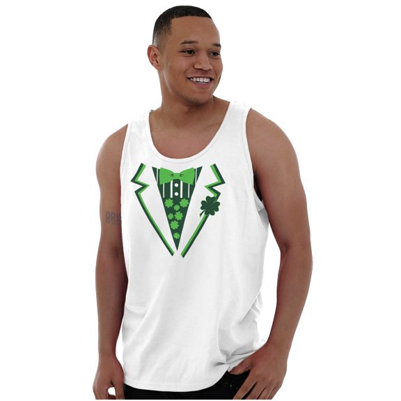 Irish Leprechaun St Pattys Day Tuxedo Tank Top Sleeveless Tee Men Brisco Brands S