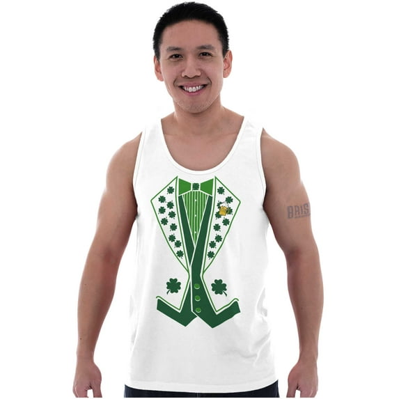 Irish Leprechaun Tuxedo St Pattys Tux Tank Top Sleeveless Tee Men Brisco Brands L