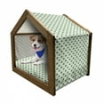 thumbnail image 1 of Irish Pet House, 4 Leaf Shamrock Clover Flowers Dotted Dashed Lines National Culture Art, Outdoor & Indoor Portable Dog Kennel with Pillow and Cover, 5 Sizes, White Green, by Ambesonne, 1 of 5