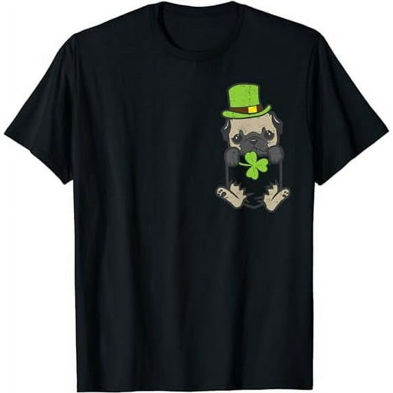 Irish Pocket Pug Dog Saint Paddys St Patricks Day Women Girl T-Shirt