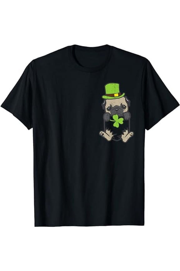 Irish Pocket Pug Dog Saint Paddys St Patricks Day Women Girl T-Shirt