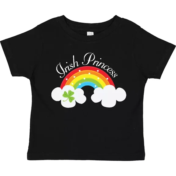 Irish Princess St Patricks Day Rainbow Toddler T-Shirt Paddys Shamrock Baby Clothing, Cute Baby Shirt, TODDLER SHORT SLEEVE TEE BELLA CANVAS 3001T