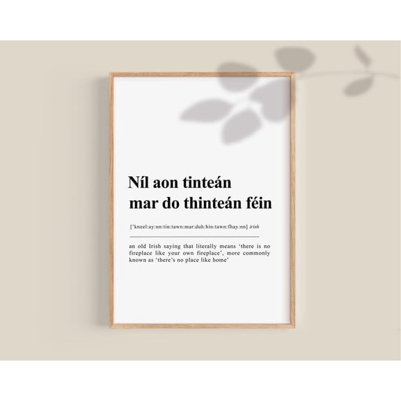 Irish Proverb Poster There'S No Place Like Home Home Decor, 8x12 UNFRAMED