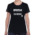 thumbnail image 1 of Irish Queen Clover Graphic Women Black T-Shirt, Female Medium, 1 of 4