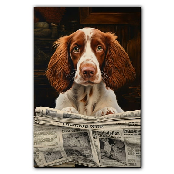 Irish Redand White Setter Dog Bathroom Decor - Funny Bathroom Decor Wall Art, Dog Bathroom Wall Art and Animal Canvas, Dog Bathroom Canvas