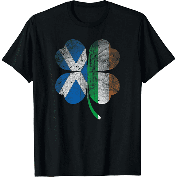 Irish Scottish flag Shamrock Ireland Saint Patricks Day T-Shirt