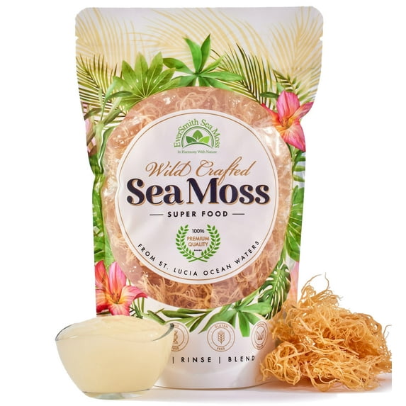Irish Sea Moss | Makes 80 oz of Gel | Wildcrafted Dried Sea Moss | St. Lucia Seamoss | All Natural, Non GMO & Vegan | 4oz Bag