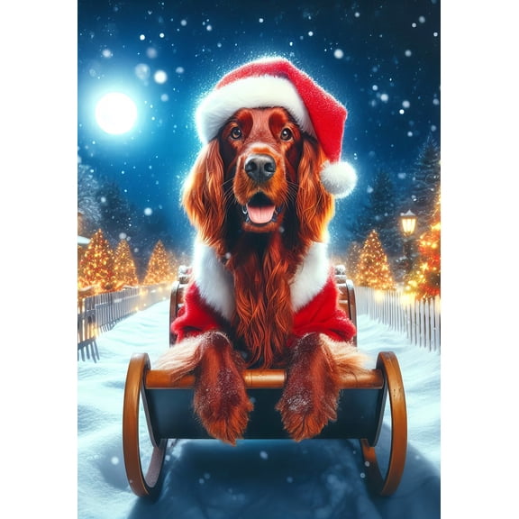 Irish  Setter -  Best of Breed DCR Christmas Garden Flag