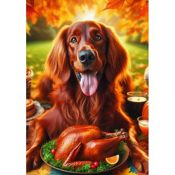 Irish Setter - Best of Breed DCR Thanksgiving House Flag