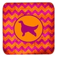 thumbnail image 1 of Irish Setter Chevron Pink And Orange Foam Coasters, Set Of 4, 1 of 1